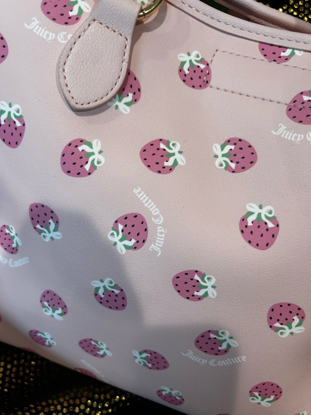 Juicy Couture Pink Strawberry Print Tote - Picture 3 of 9